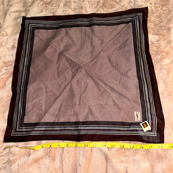 NWOT YVES Saint Laurent Multicolor Cotton Scarf - Picture 7 of 8